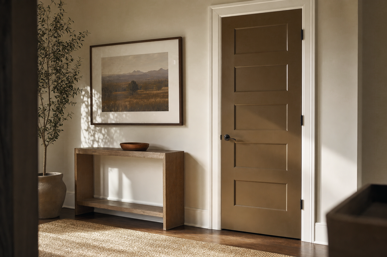 Oliva Oscuro by Sherwin-Williams on interior-doors