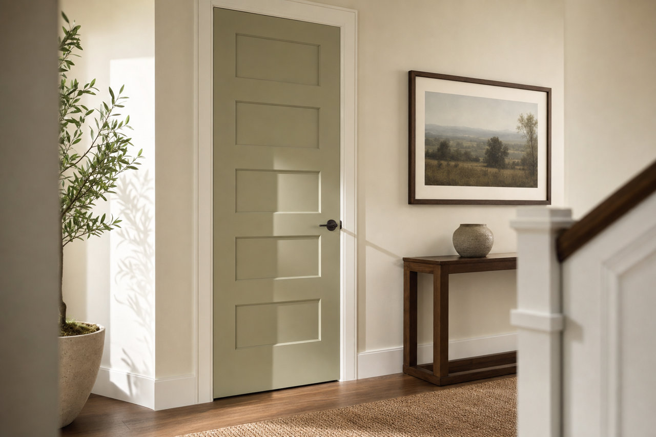 Green Onyx by Sherwin-Williams on interior-doors