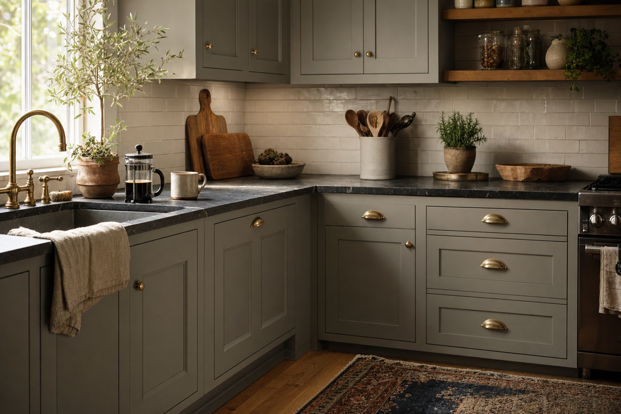 Cornwall Slate by Sherwin-Williams on cabinets