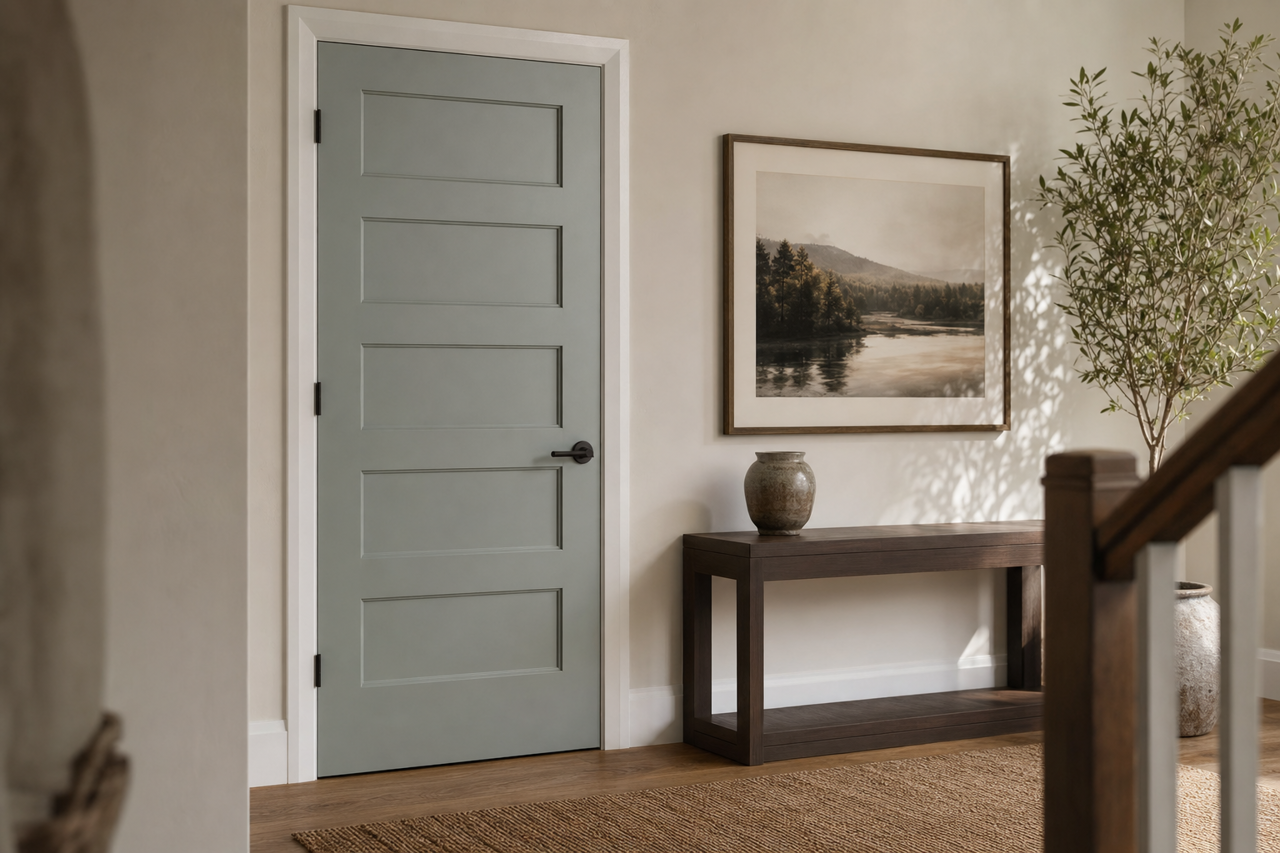 Jasper Stone by Sherwin-Williams on interior-doors