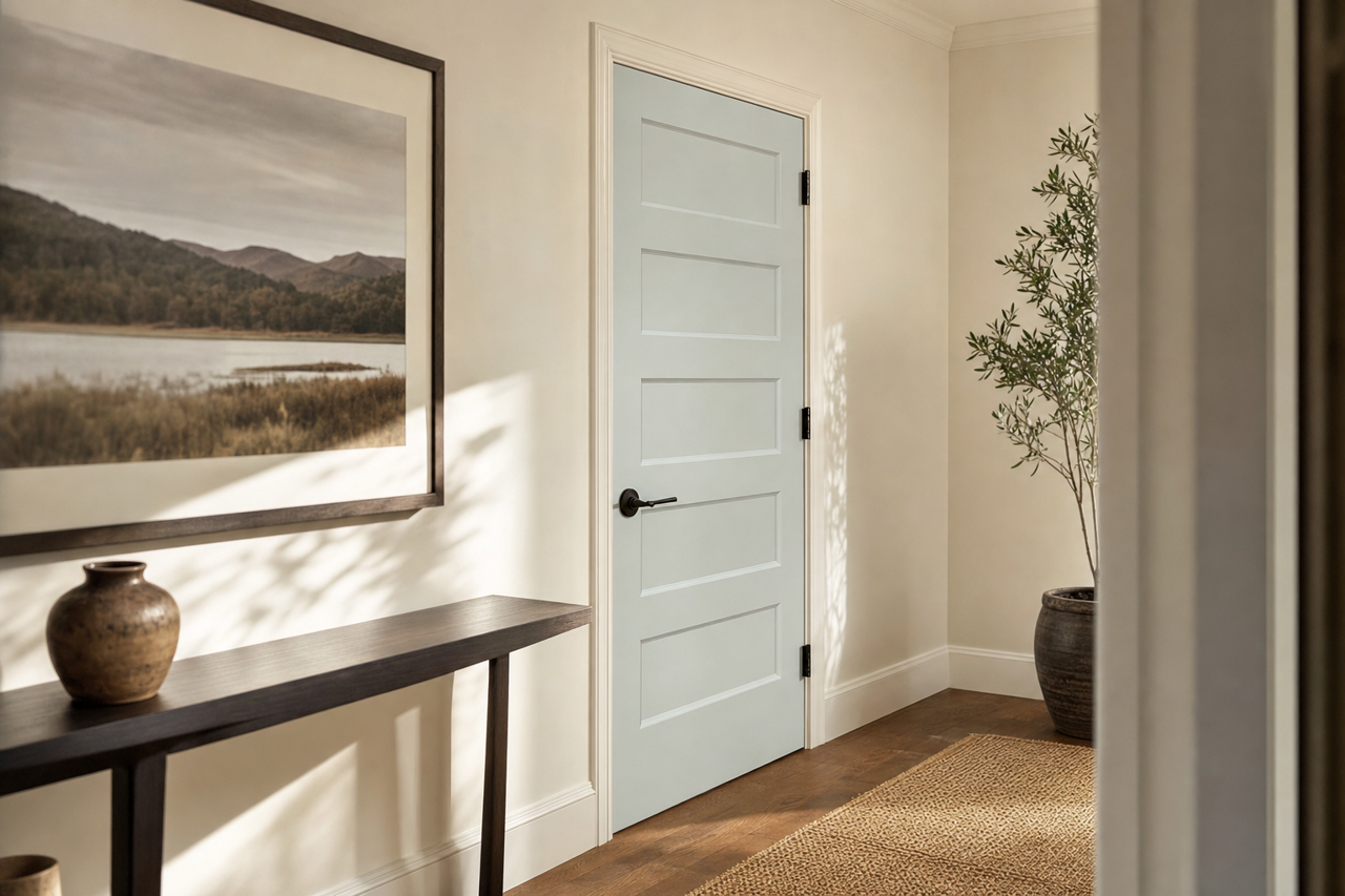 Lullaby by Sherwin-Williams on interior-doors