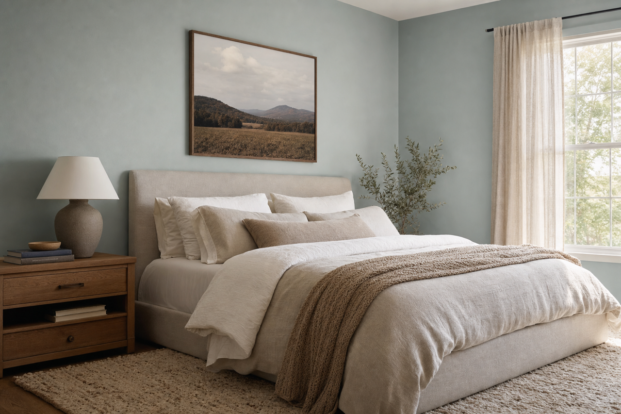 Niebla Azul by Sherwin-Williams on interiors