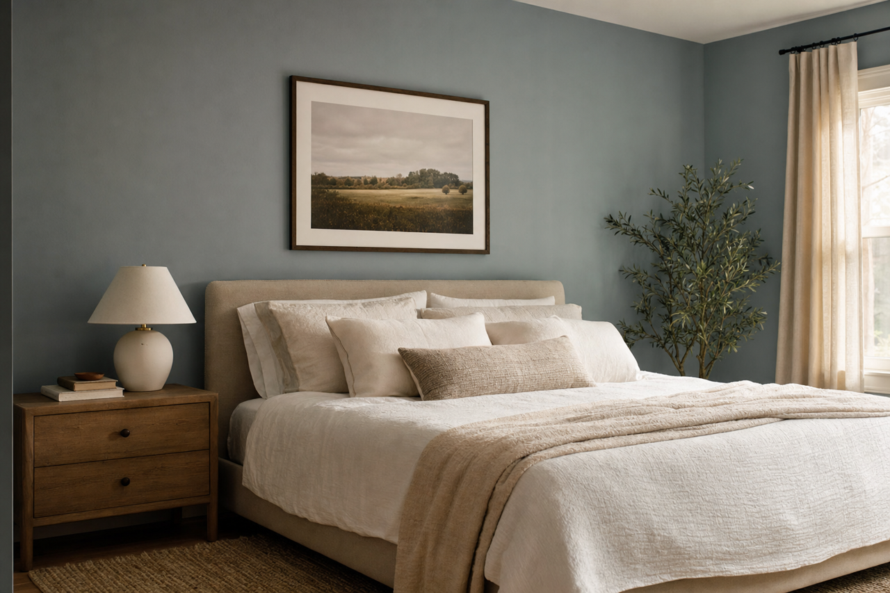 Blustery Sky by Sherwin-Williams on interiors