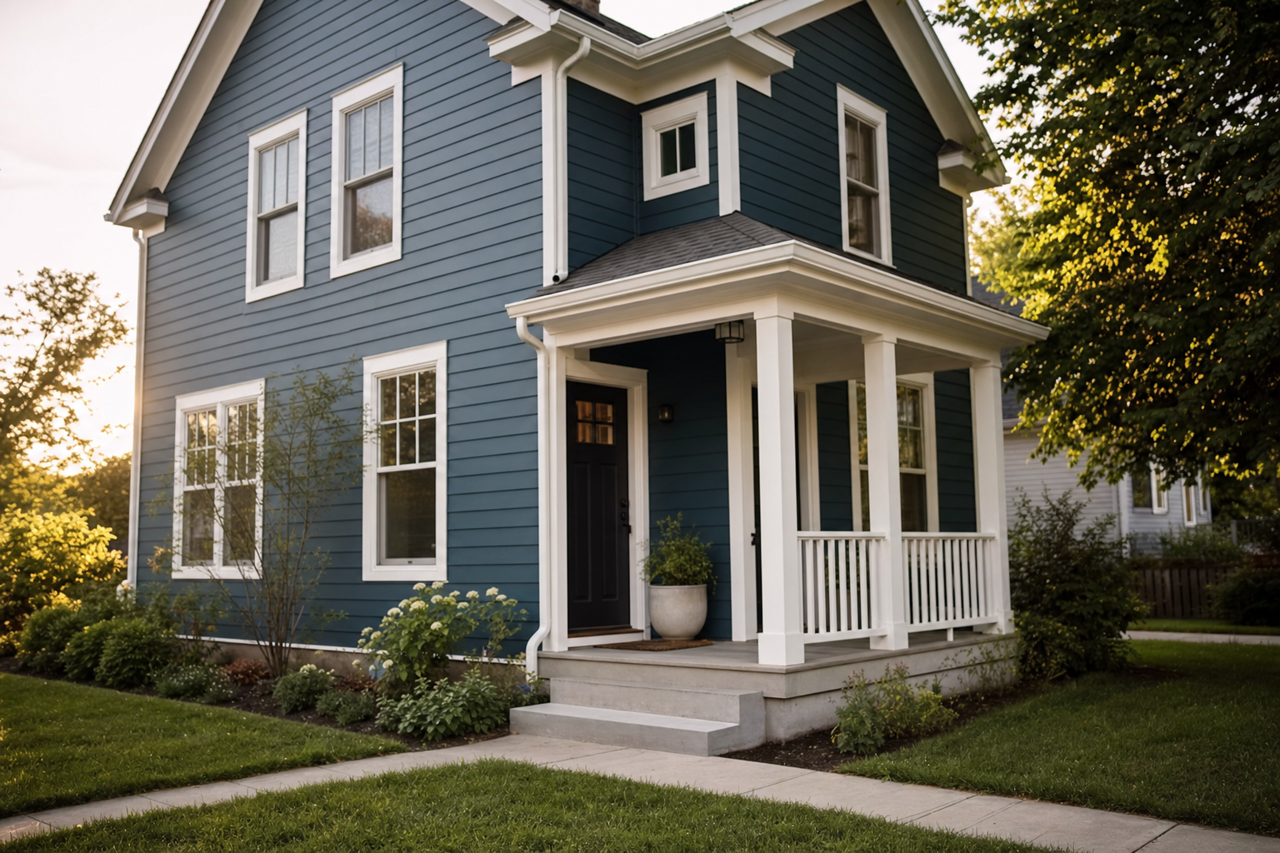 Moscow Midnight by Sherwin-Williams on exterior