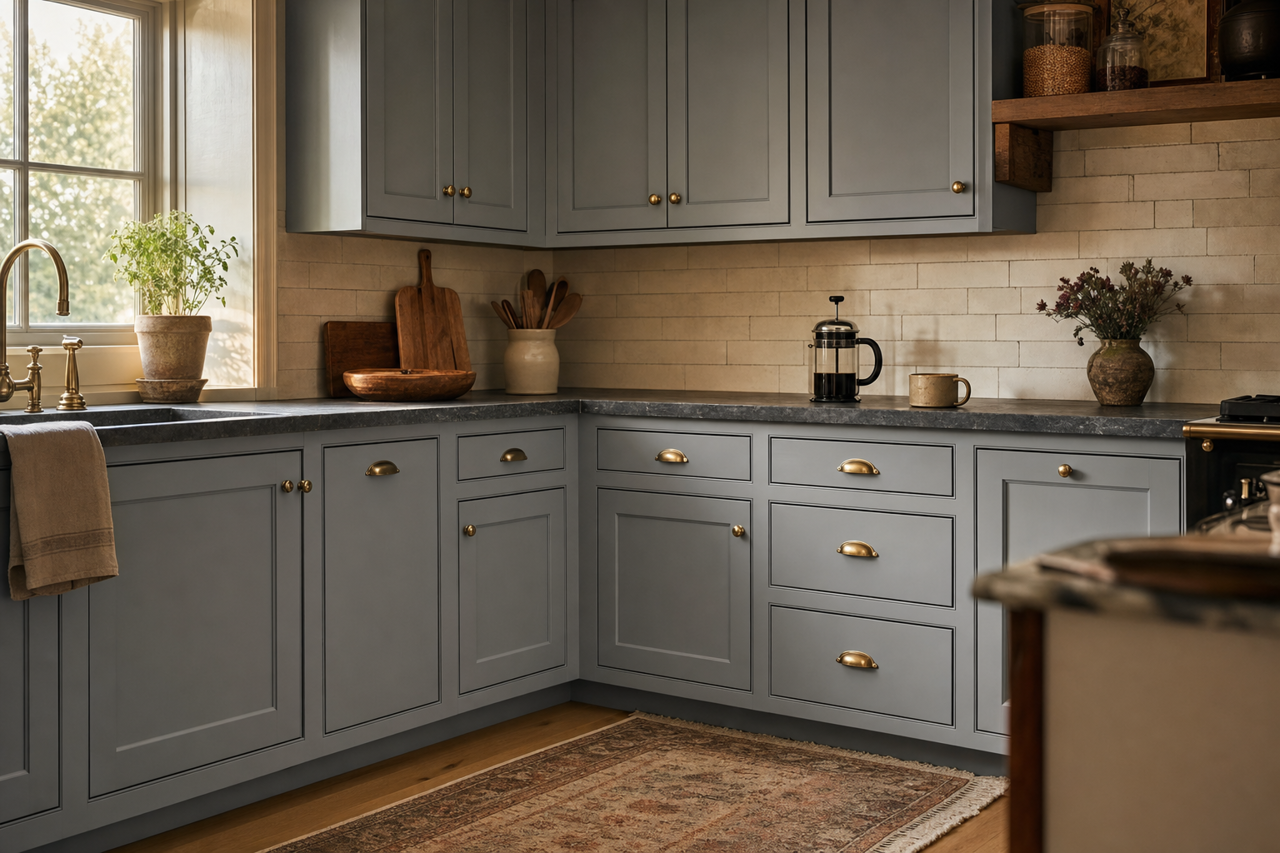 Cadet by Sherwin-Williams on cabinets