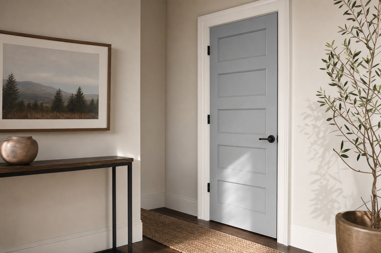 Let it Rain by Sherwin-Williams on interior-doors