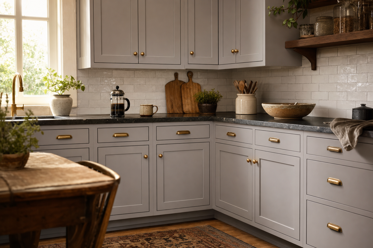 Moonlit Orchid by Sherwin-Williams on cabinets