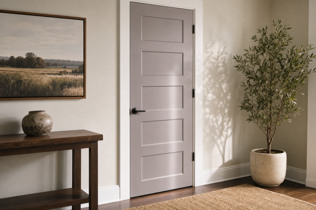Slate Violet by Sherwin-Williams on interior-doors