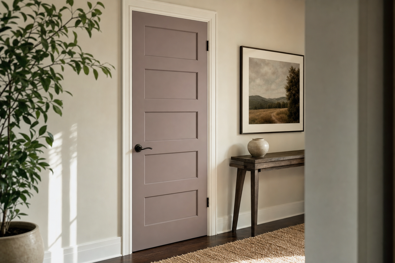 Coquina by Sherwin-Williams on interior-doors