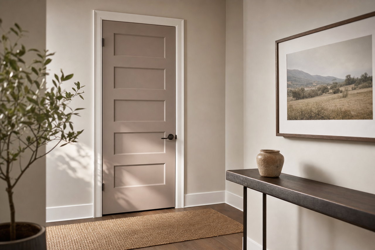 Armadillo by Sherwin-Williams on interior-doors