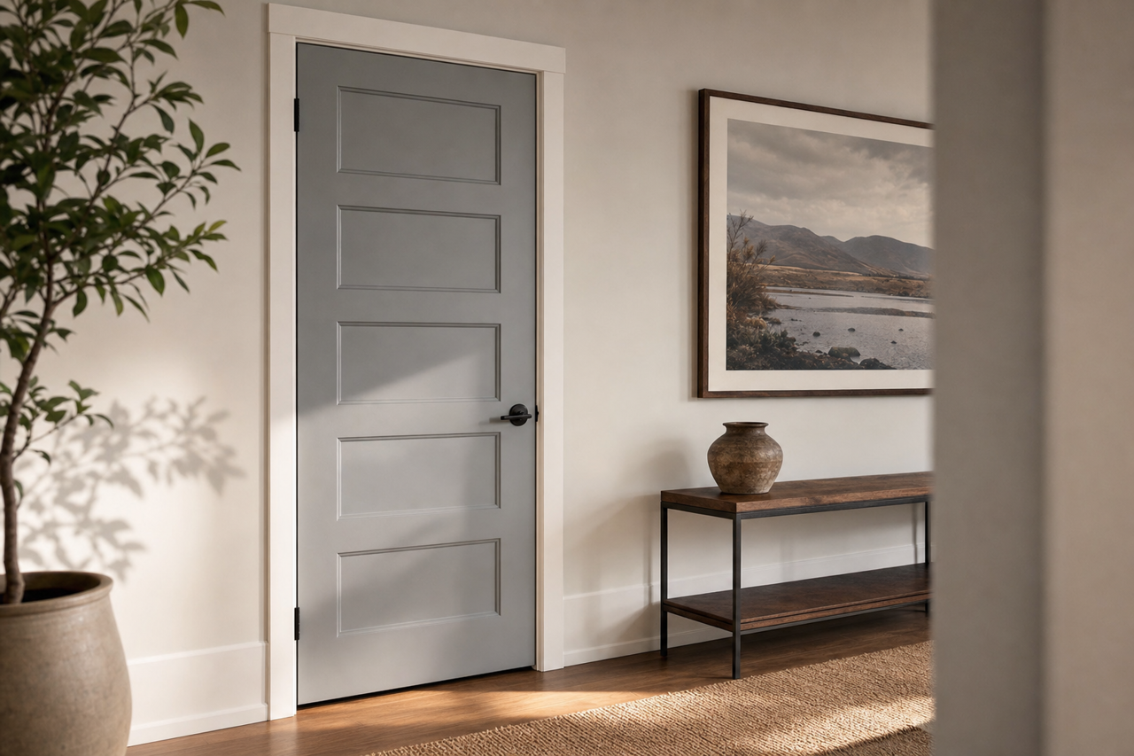 African Gray by Sherwin-Williams on interior-doors