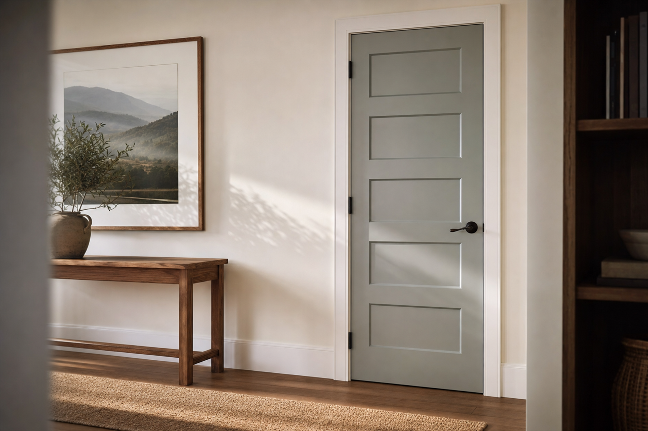 Illusive Green by Sherwin-Williams on interior-doors
