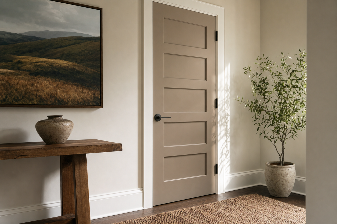 Chatura Gray by Sherwin-Williams on interior-doors