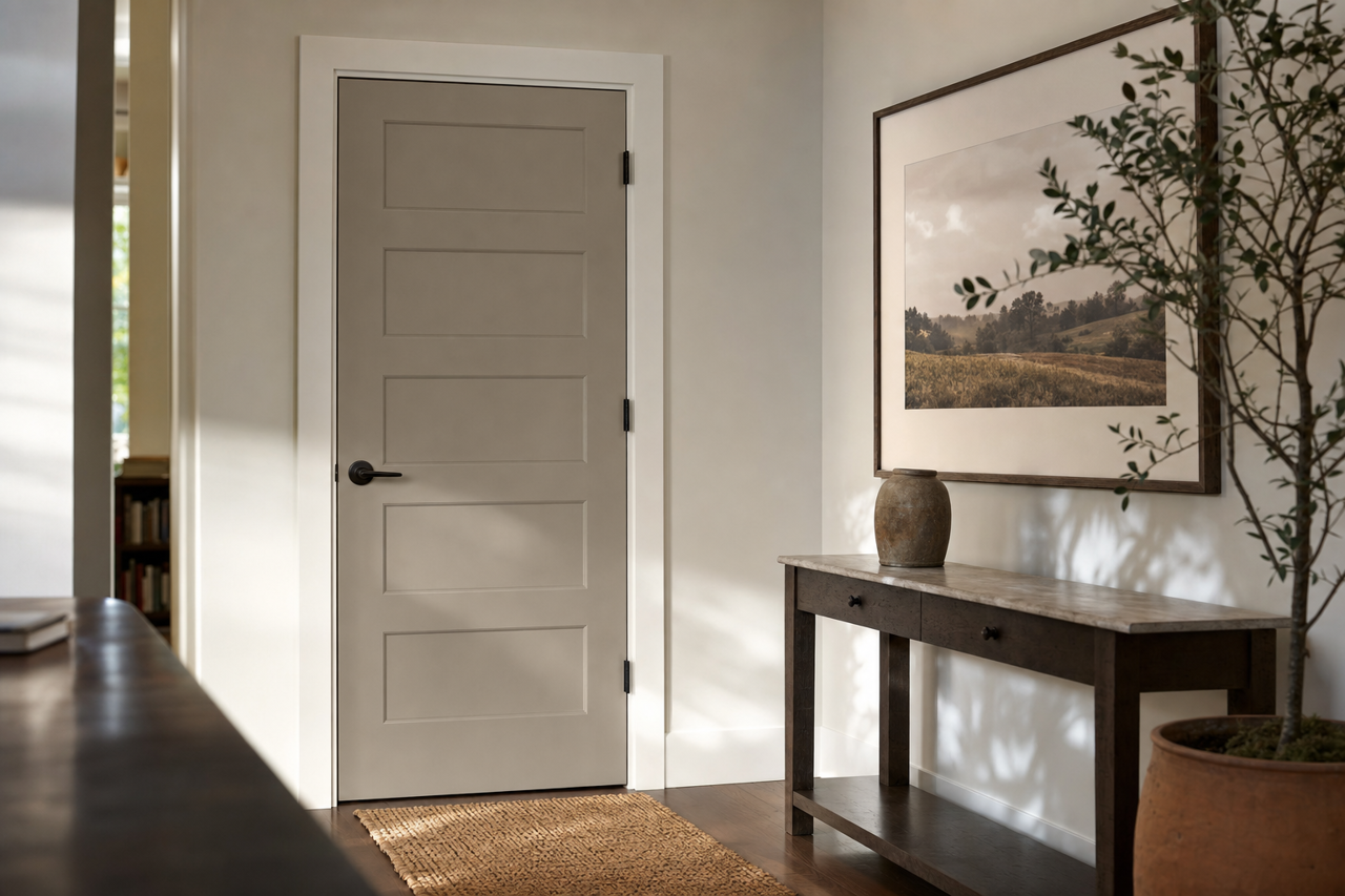 Studio Clay by Sherwin-Williams on interior-doors