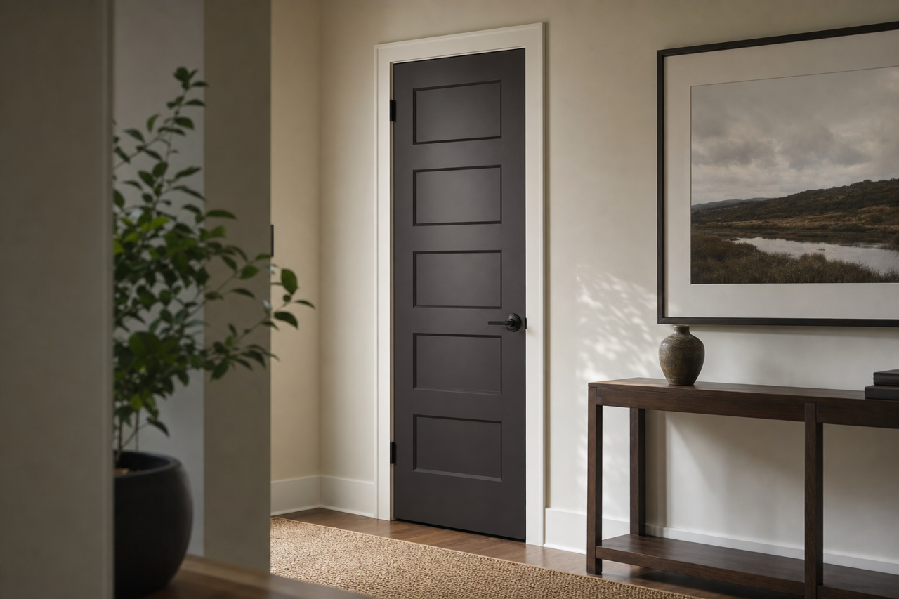 Deep Forest Brown by Sherwin-Williams on interior-doors