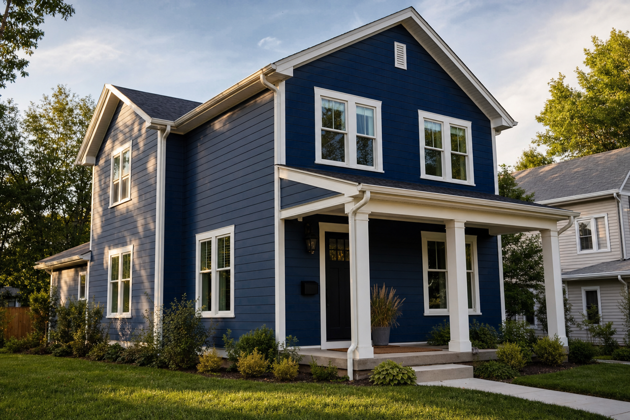 Dress Blues by Sherwin-Williams on exterior