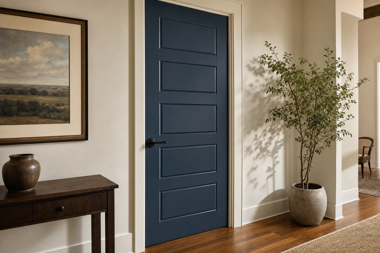 Salty Dog by Sherwin-Williams on interior-doors