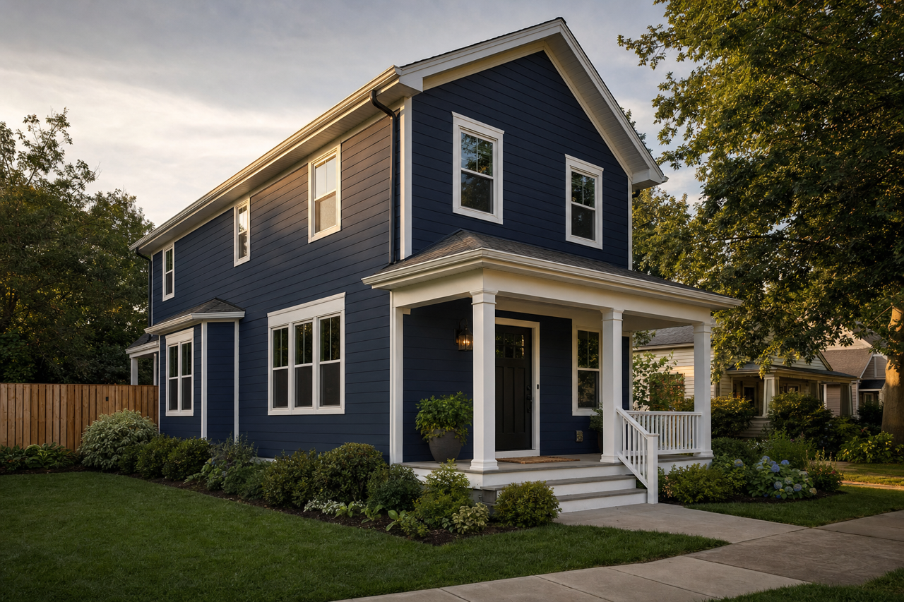 In the Navy by Sherwin-Williams on exterior