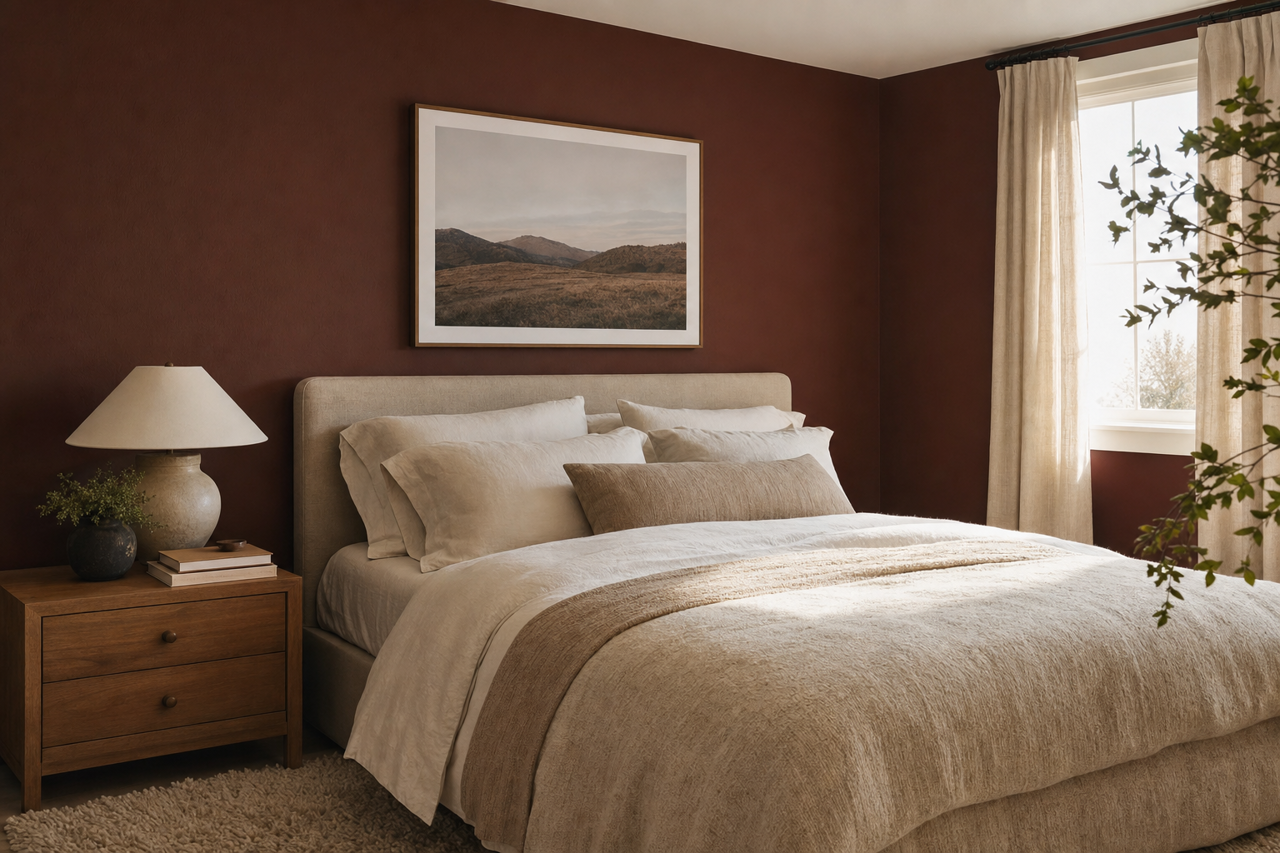 Rojo Marrón by Sherwin-Williams on interiors