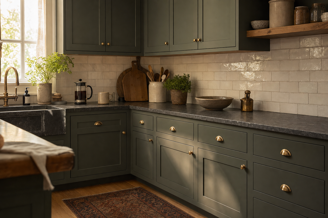 Foxhall Green by Sherwin-Williams on cabinets