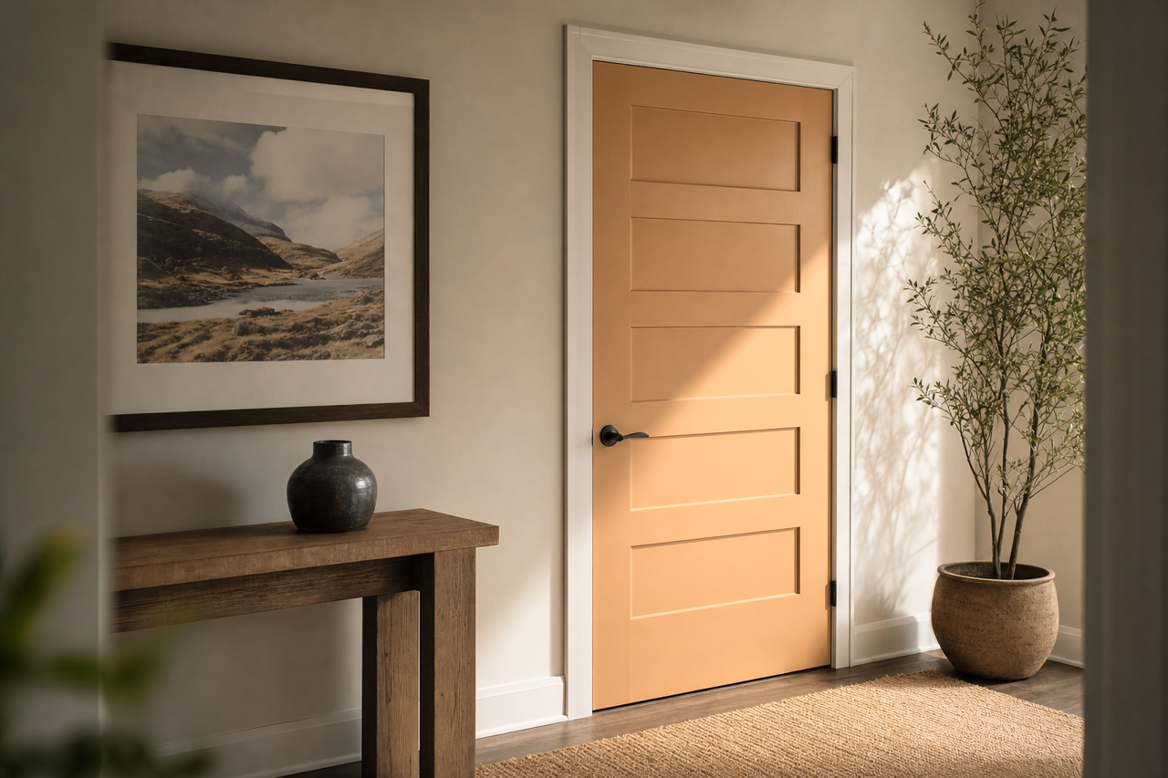 Caramelized by Sherwin-Williams on interior-doors