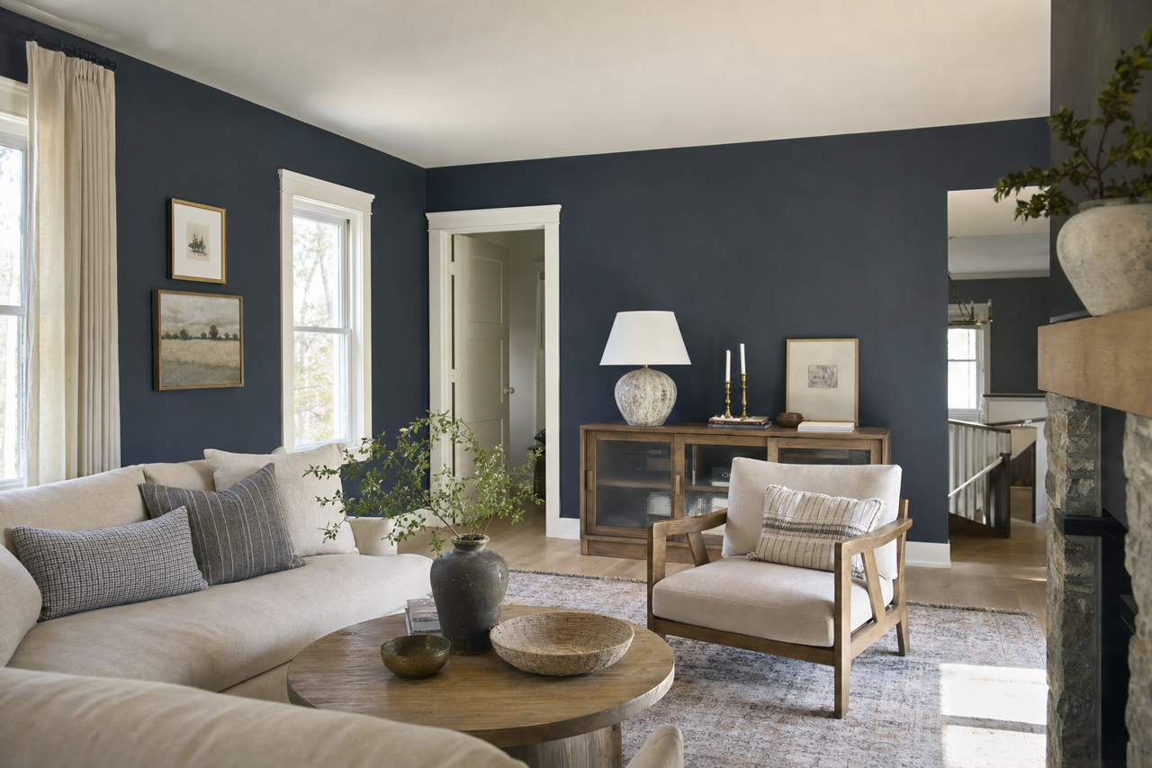 A room designed with Naval in the Wild Fox Color Visualizer