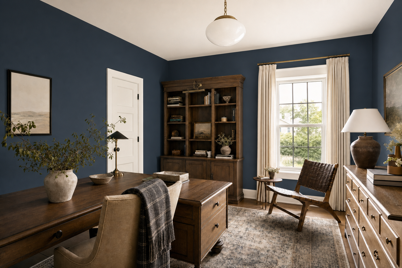 A room designed with Naval in the Wild Fox Color Visualizer