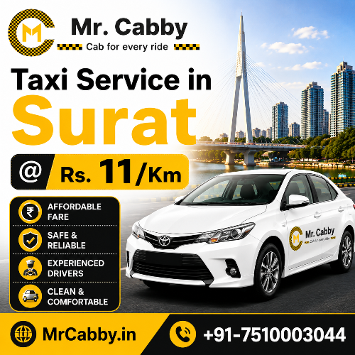 Taxi Service in Surat – Book  Safe & Affordable Cabs with MrCabby : taxi-service-in-surat