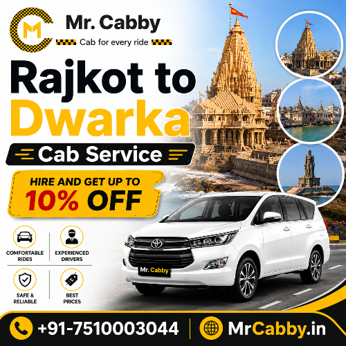 Book MrCabby  Affordable Rajkot to Dwarka Cab Service : rajkot-to-dwarka-cab-service-hire-mrcabby