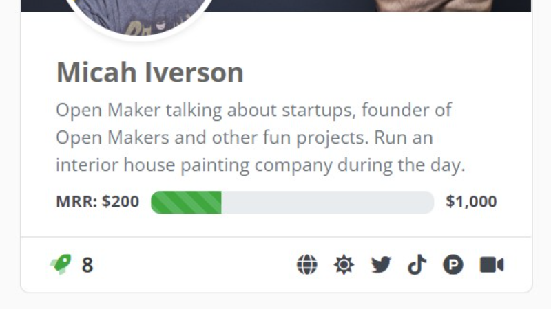 Show your MRR and MRR Goal in your Maker Profile : Open Makers : MicahIverson