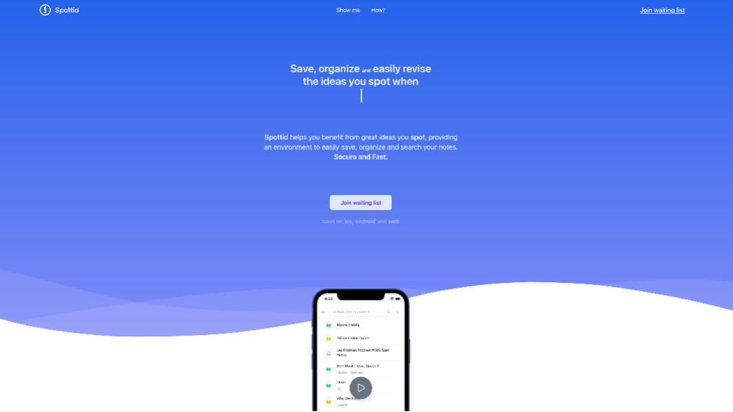 Launch Landing Page : Spottid : VladDDev