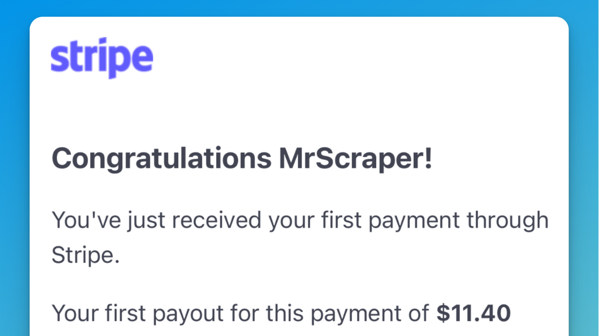 Important milestone: first MRR! : MrScraper : kai_developer