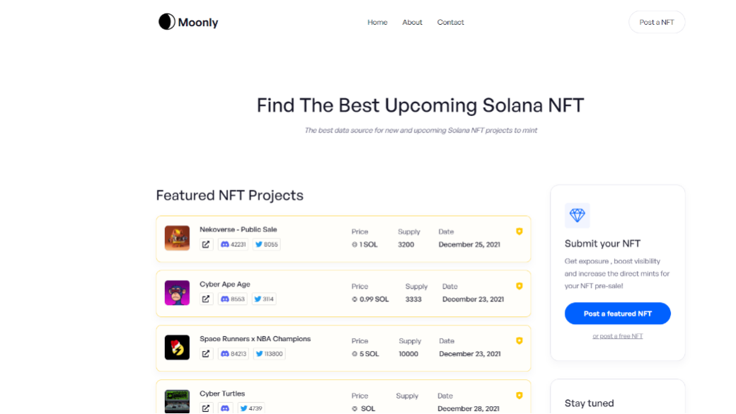 New project - Upcoming Solana NFT (Moonly) : Moonly : shtefcs