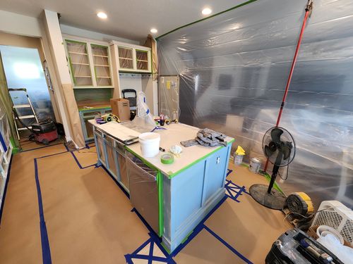 Wild Fox Painting Cabinets project