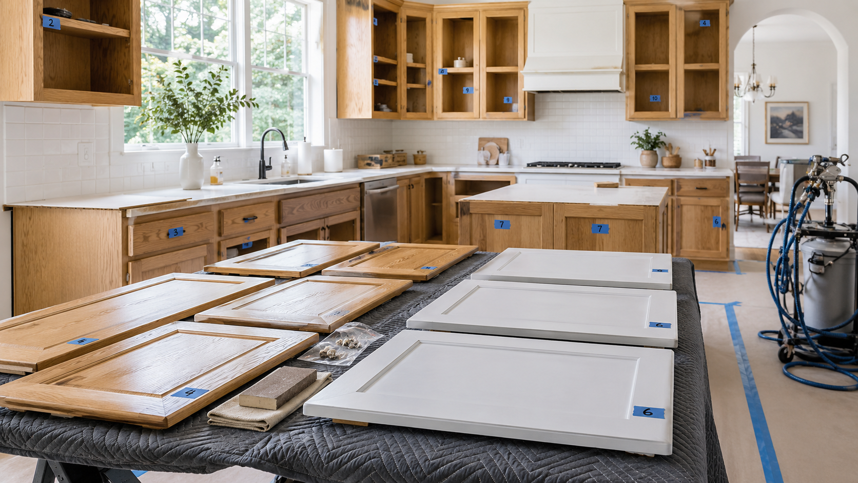 The Honey-Oak-to-White Kitchen: How a Cabinet Refresh Actually Goes